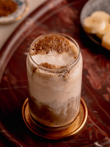 Roasted Banana Hojicha Latte.