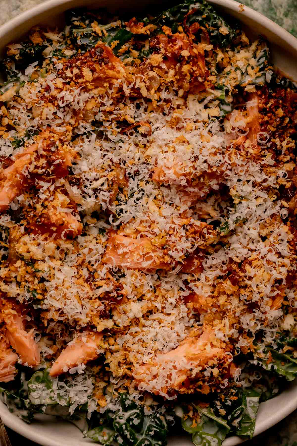 Smoked Salmon Kale Caesar Salad.