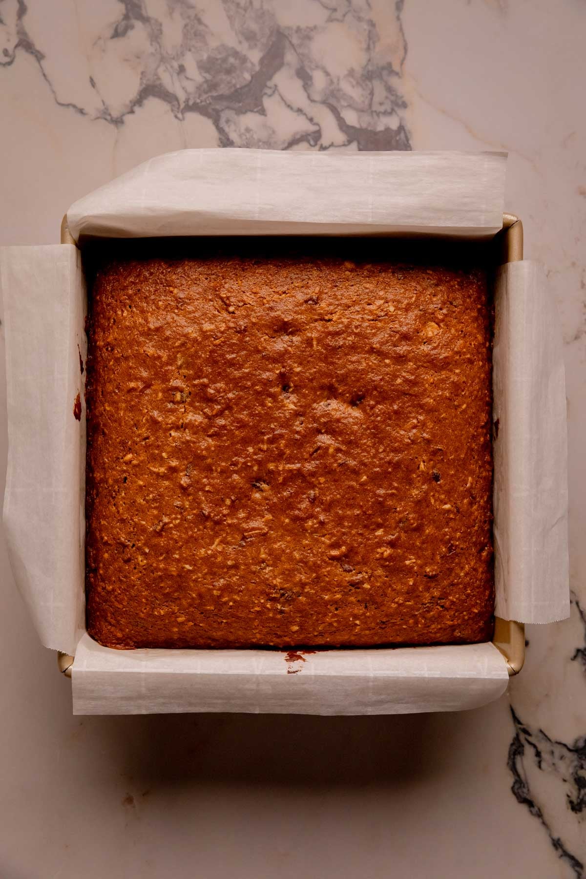 A baked coconut date cake.
